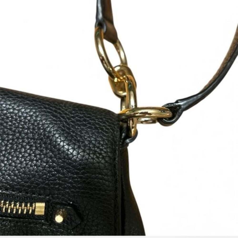 Michael Kors Bedford Flap Black Pebbled Leather Crossbody Bag - Picture 3 of 7